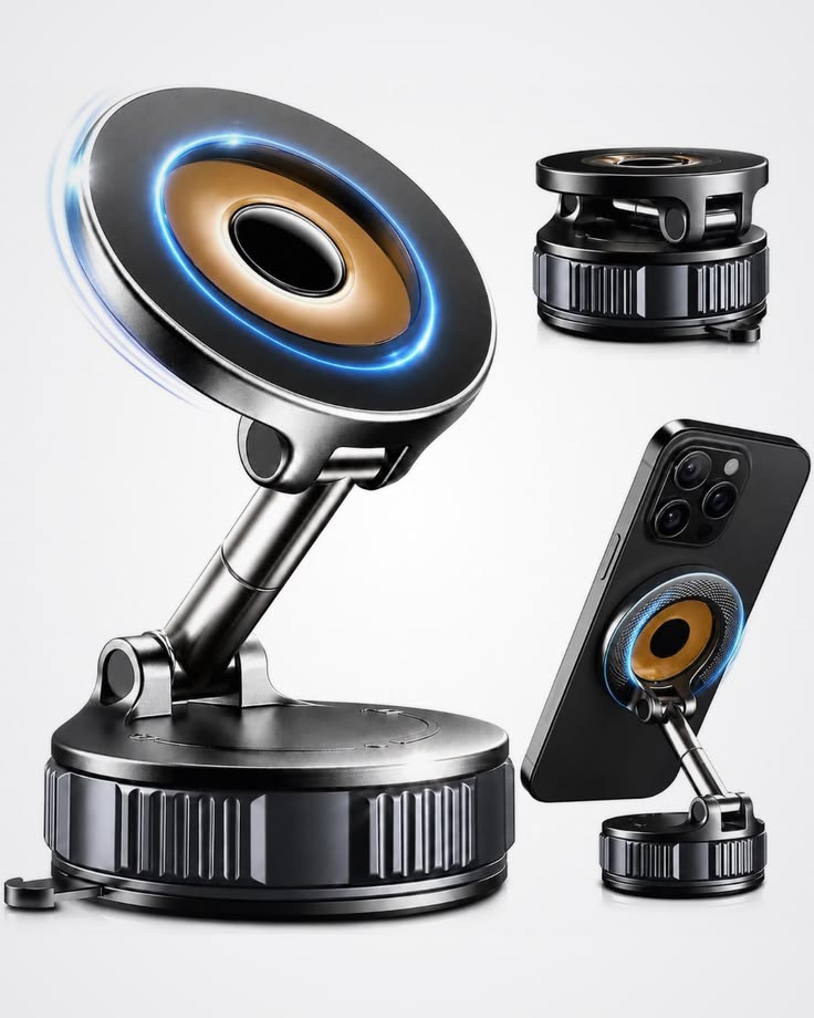52mm Magnetic CPL Phone Camera Filter with Foldable Adjustable Mount – Anti-Glare Polarizing Lens for Smartphone Photography